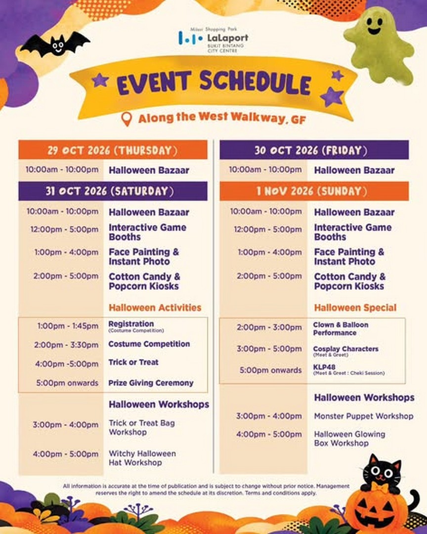 LaLaport-BBCC-Spook-tacle-Halloween-Weekend-2026-2 29 October–1 November 2026: LaLaport BBCC Spook-tacle Halloween Weekend 2026 – Family Halloween Event with Costume Competition, Trick-or-Treat Walkabout, Workshops and Shopping Rewards in Kuala Lumpur