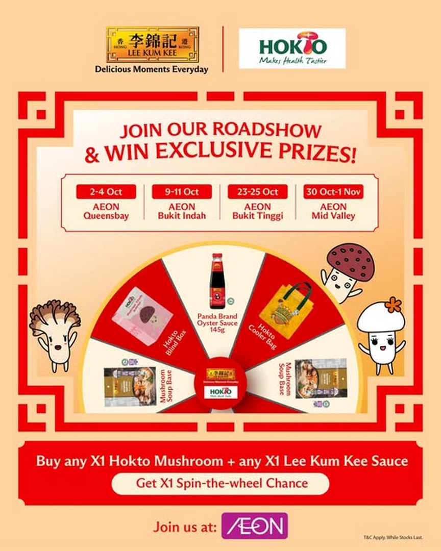 Lee-Kum-Kee-Malaysia-x-Hokto-Spin-the-Wheel-Promotion 2 October-1 November 2026: Lee Kum Kee Malaysia x Hokto: Spin the Wheel Promotion at Selected AEON Outlets