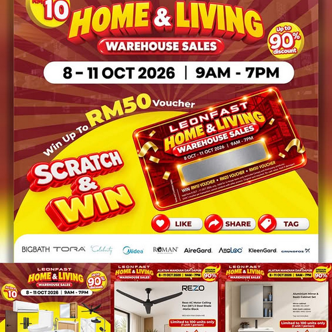 Leonfast-Home-Living-Warehouse-Sale-with-Up-to-90-Off-Bathroom 8-11 October 2026: Leonfast Home & Living: Warehouse Sale with Up to 90% Off Bathroom, Kitchen & Home Living Products at Seri Kembangan