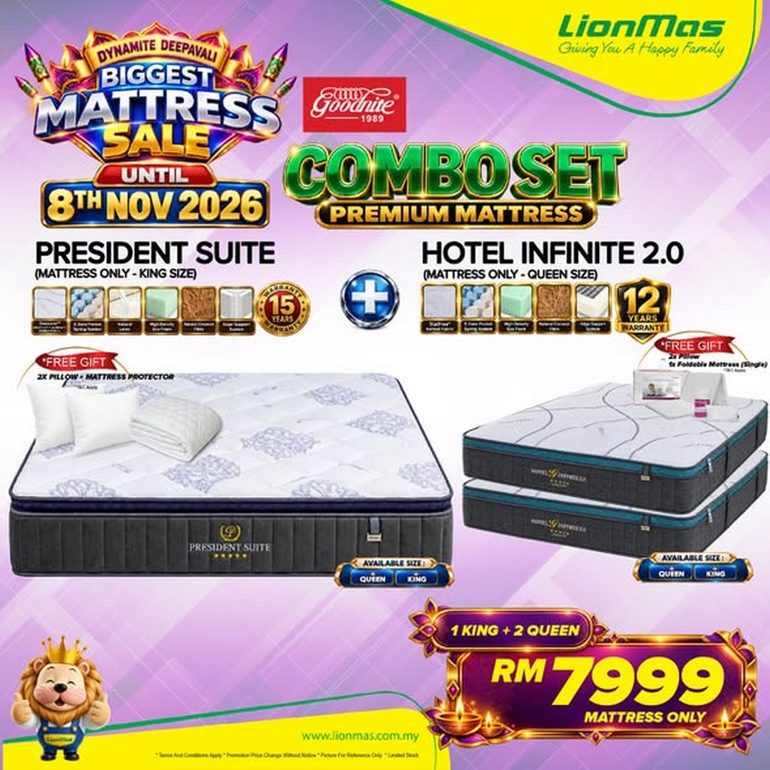 Lionmas-Furnishers-Dynamite-Deepavali-Biggest-Mattress-Sale-2 Now Till 8 November 2026: Lionmas Furnishers Dynamite Deepavali Biggest Mattress Sale – Exclusive Mattress Deals & Special Promotions