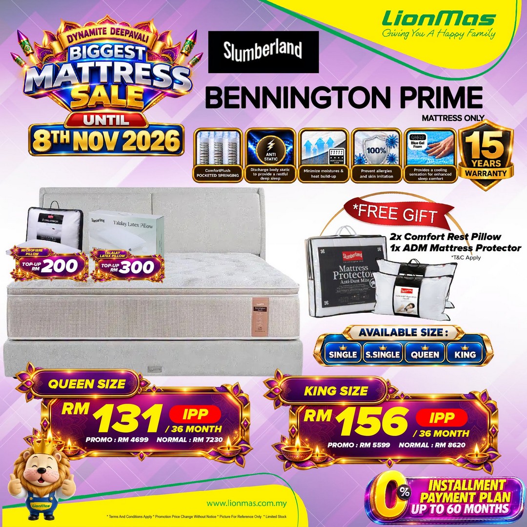 Lionmas-Furnishers-Dynamite-Deepavali-Biggest-Mattress-Sale-6 Now Till 8 November 2026: Lionmas Furnishers Dynamite Deepavali Biggest Mattress Sale – Exclusive Mattress Deals & Special Promotions
