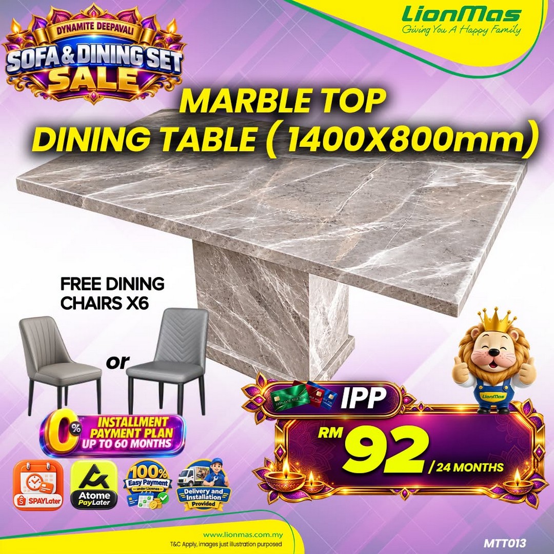 Lionmas-Furnishers-Dynamite-Deepavali-Dining-Set-2026-14 Now Till 8 November 2026: Lionmas Furnishers: Dynamite Deepavali Dining Set 2026 – Upgrade Your Dining Room with Flexible Instalment Plans