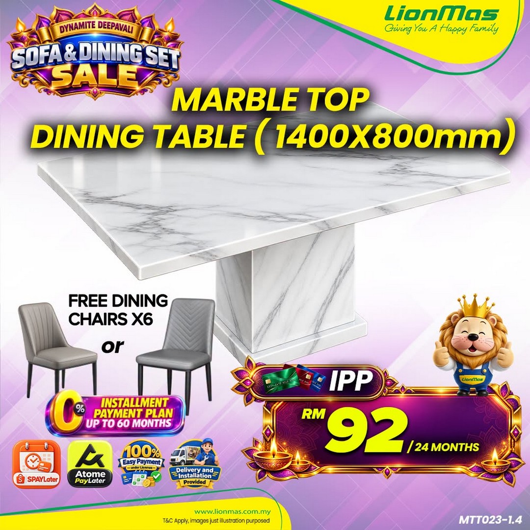 Lionmas-Furnishers-Dynamite-Deepavali-Dining-Set-2026-15 Now Till 8 November 2026: Lionmas Furnishers: Dynamite Deepavali Dining Set 2026 – Upgrade Your Dining Room with Flexible Instalment Plans