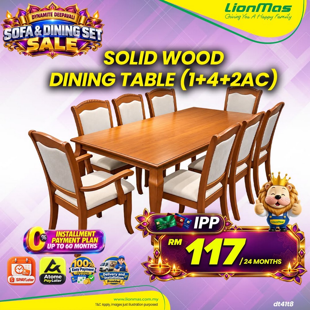 Lionmas-Furnishers-Dynamite-Deepavali-Dining-Set-2026-4 Now Till 8 November 2026: Lionmas Furnishers: Dynamite Deepavali Dining Set 2026 – Upgrade Your Dining Room with Flexible Instalment Plans