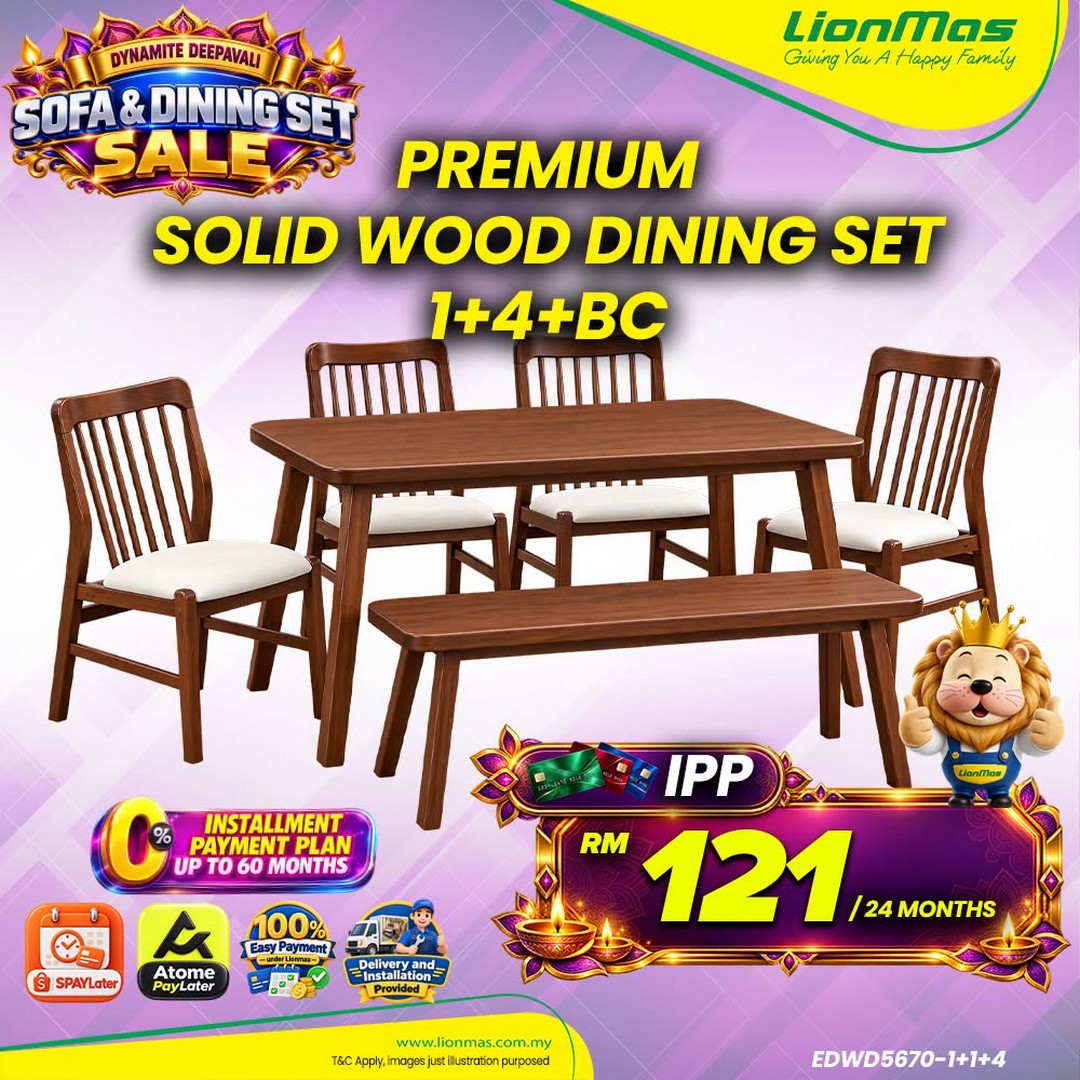 Lionmas-Furnishers-Dynamite-Deepavali-Dining-Set-2026-5 Now Till 8 November 2026: Lionmas Furnishers: Dynamite Deepavali Dining Set 2026 – Upgrade Your Dining Room with Flexible Instalment Plans
