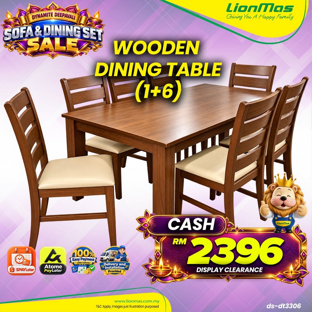 Lionmas-Furnishers-Dynamite-Deepavali-Dining-Set-2026-7 Now Till 8 November 2026: Lionmas Furnishers: Dynamite Deepavali Dining Set 2026 – Upgrade Your Dining Room with Flexible Instalment Plans