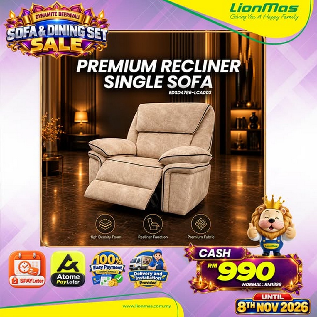 Lionmas-Furnishers-Dynamite-Deepavali-Sofa-Sale-1 13 October–8 November 2026: Lionmas Furnishers: Dynamite Deepavali Sofa Sale 2026 with 0% Instalment Plans up to 60 Months at Participating Stores in Malaysia