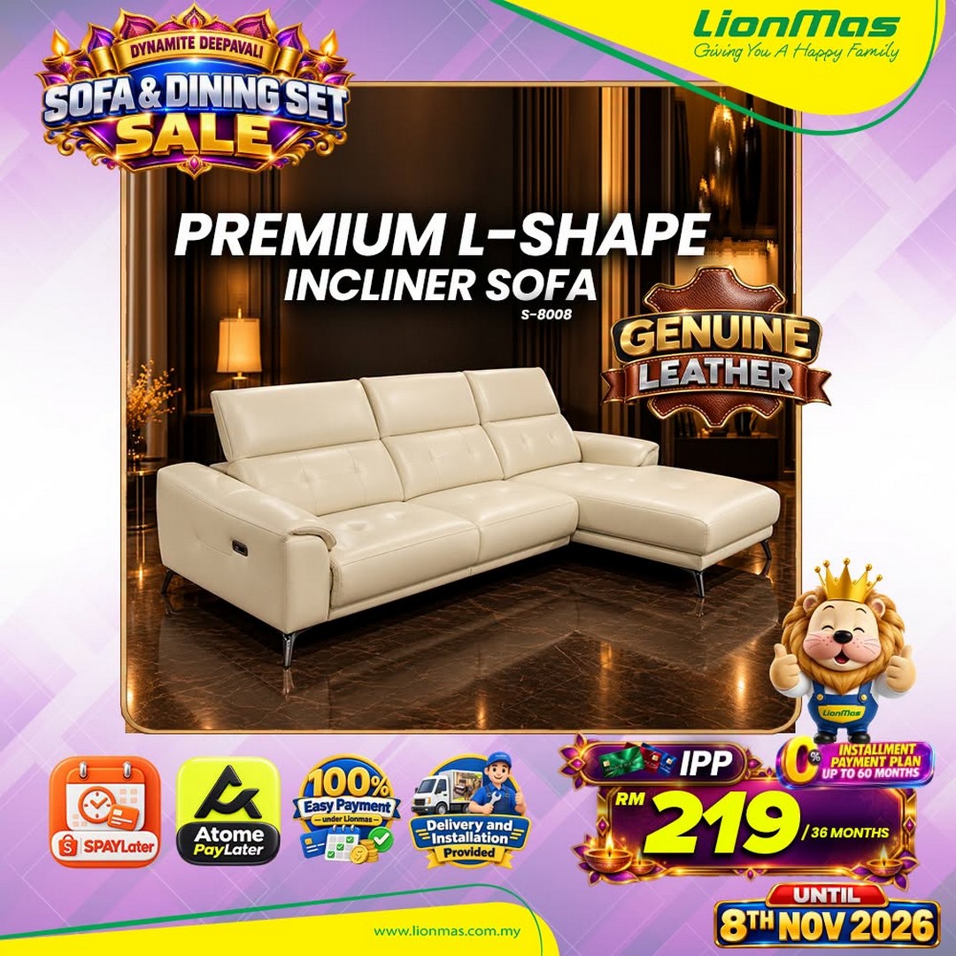 Lionmas-Furnishers-Dynamite-Deepavali-Sofa-Sale-10 13 October–8 November 2026: Lionmas Furnishers: Dynamite Deepavali Sofa Sale 2026 with 0% Instalment Plans up to 60 Months at Participating Stores in Malaysia