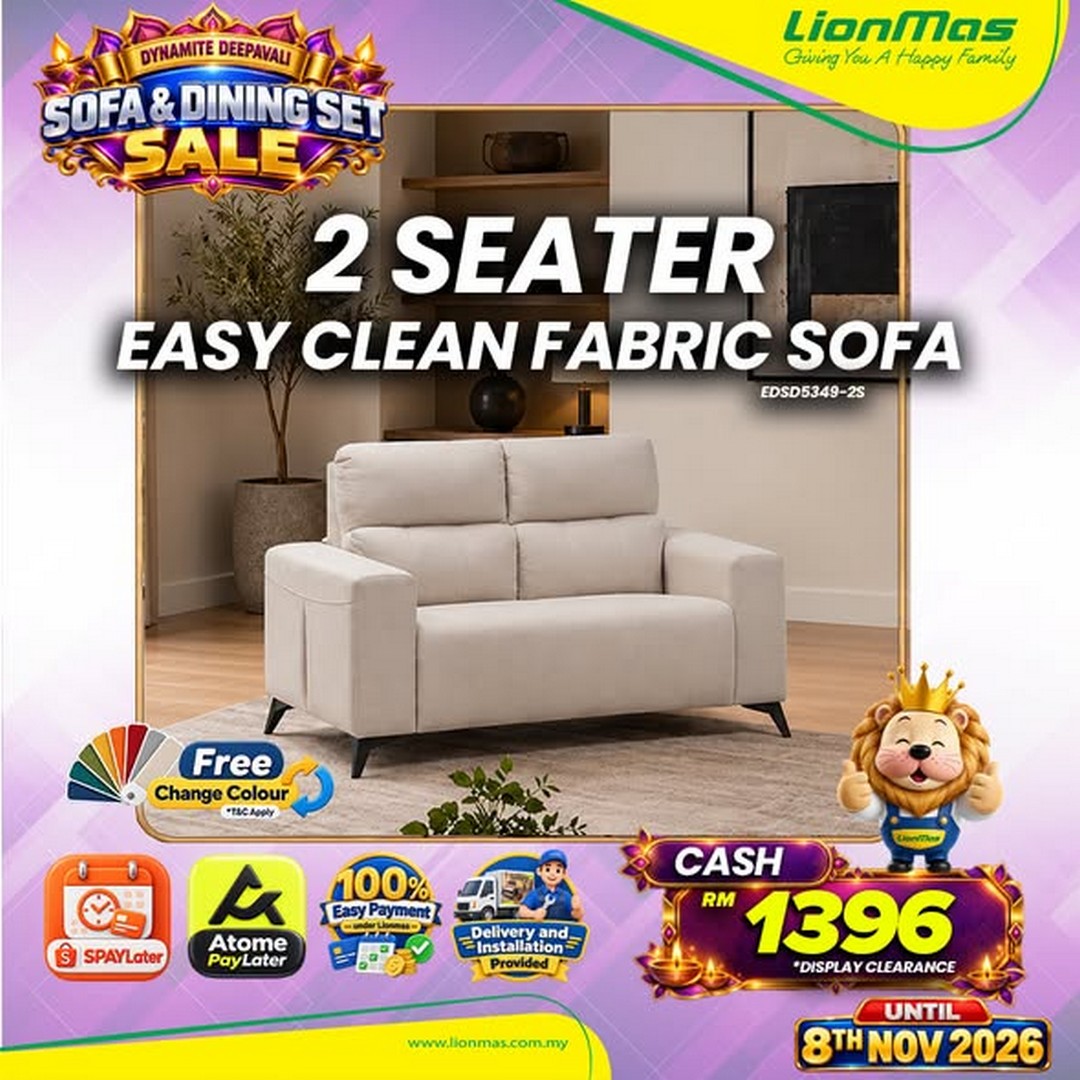 Lionmas-Furnishers-Dynamite-Deepavali-Sofa-Sale-2 13 October–8 November 2026: Lionmas Furnishers: Dynamite Deepavali Sofa Sale 2026 with 0% Instalment Plans up to 60 Months at Participating Stores in Malaysia