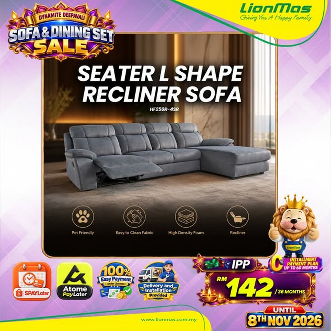 Lionmas-Furnishers-Dynamite-Deepavali-Sofa-Sale-3 13 October–8 November 2026: Lionmas Furnishers: Dynamite Deepavali Sofa Sale 2026 with 0% Instalment Plans up to 60 Months at Participating Stores in Malaysia