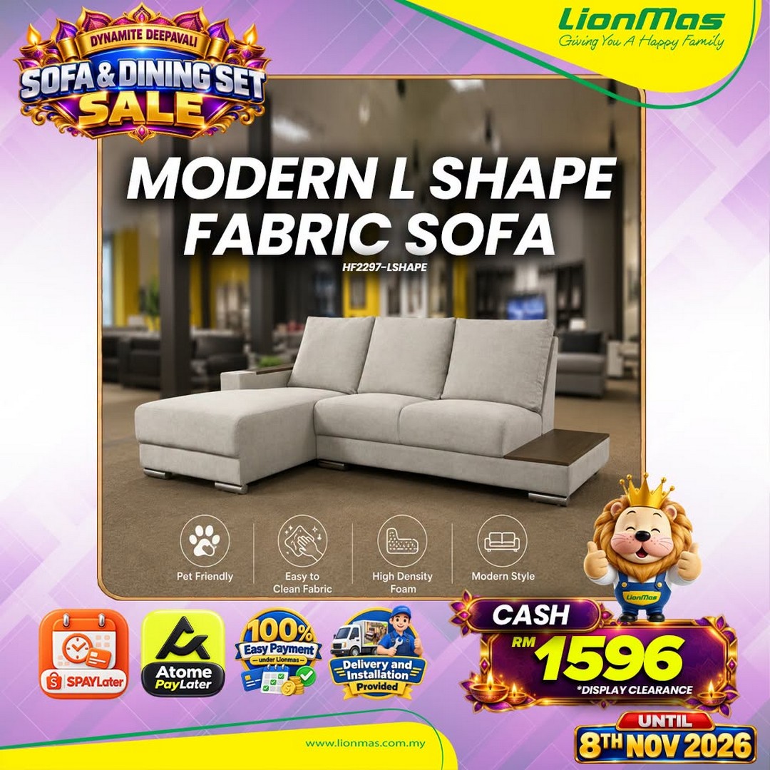 Lionmas-Furnishers-Dynamite-Deepavali-Sofa-Sale-4 13 October–8 November 2026: Lionmas Furnishers: Dynamite Deepavali Sofa Sale 2026 with 0% Instalment Plans up to 60 Months at Participating Stores in Malaysia