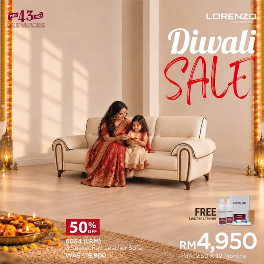 Lorenzo-Furniture-Malaysia-Deepavali-Furniture-Promotion 9 October 2026 onwards: Lorenzo Furniture Malaysia: Deepavali Furniture Promotion with FREE Leather Cleaner Kit on Selected Models at Participating Showrooms