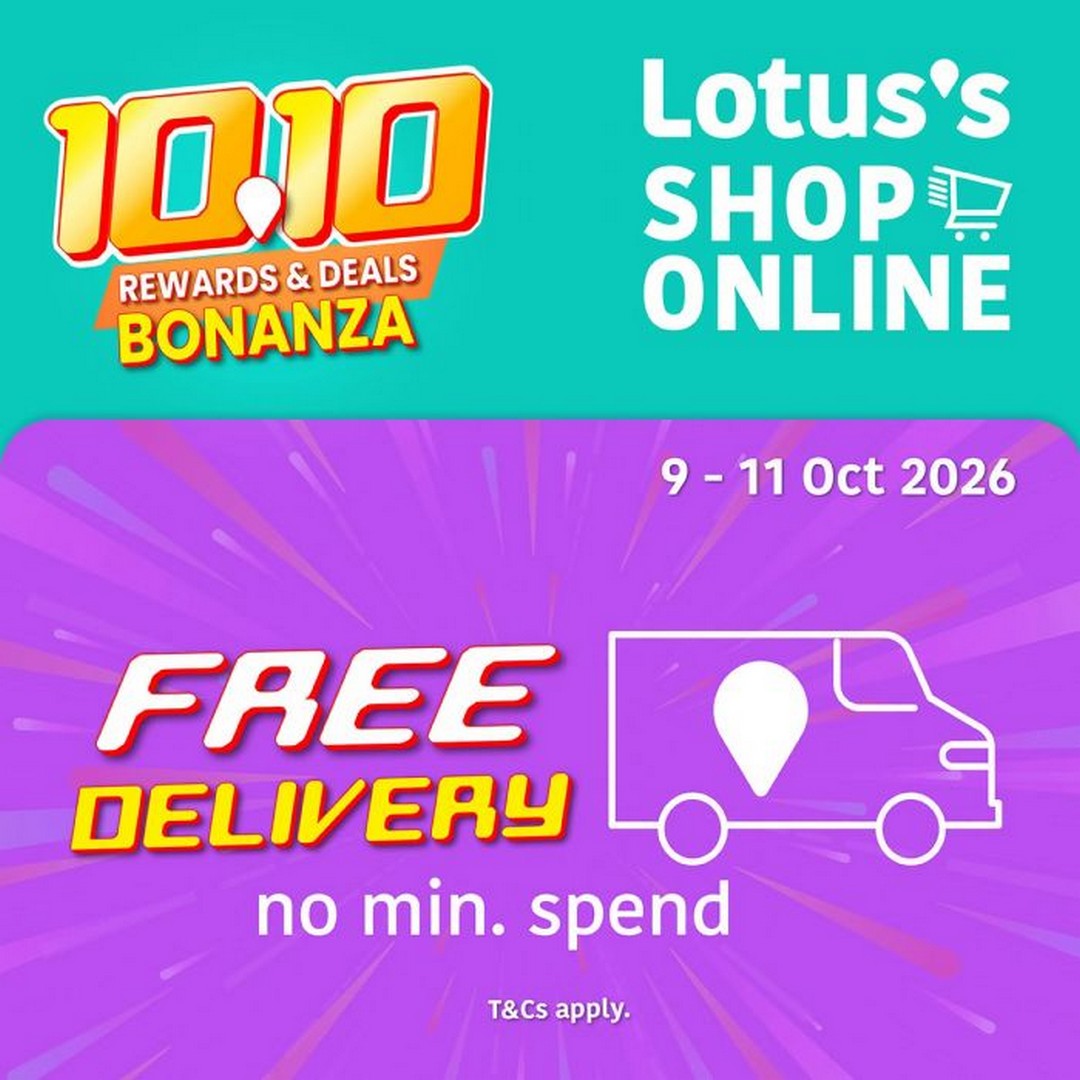 Lotuss-10.10-Rewards-Deals-Bonanza-Sale-3 7-11 October 2026: Lotus's: 10.10 Rewards & Deals Bonanza Sale – Up to 50% OFF, Buy 1 Free 1 & Free Delivery Online