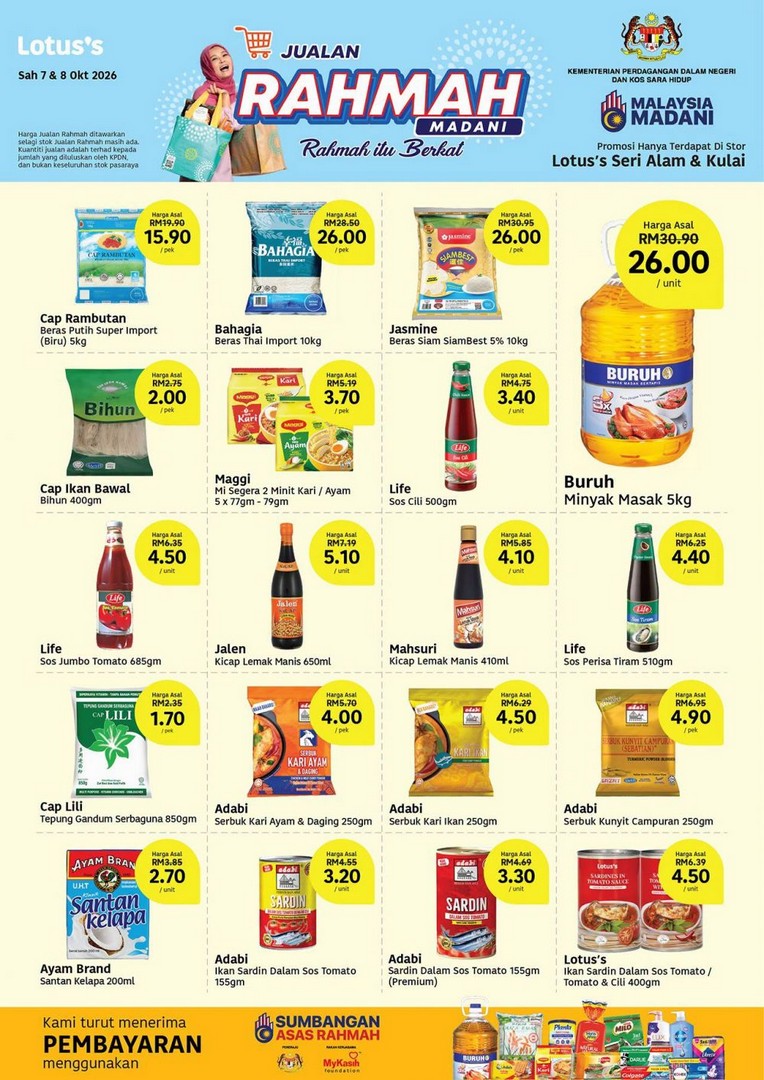Lotuss-Jualan-Rahmah-Special-Grocery-Promotion-From-RM1.40-1 7-8 October 2026: Lotus's Jualan Rahmah: Special Grocery Promotion From RM1.40 at Lotus's Seri Alam & Lotus's Kulai