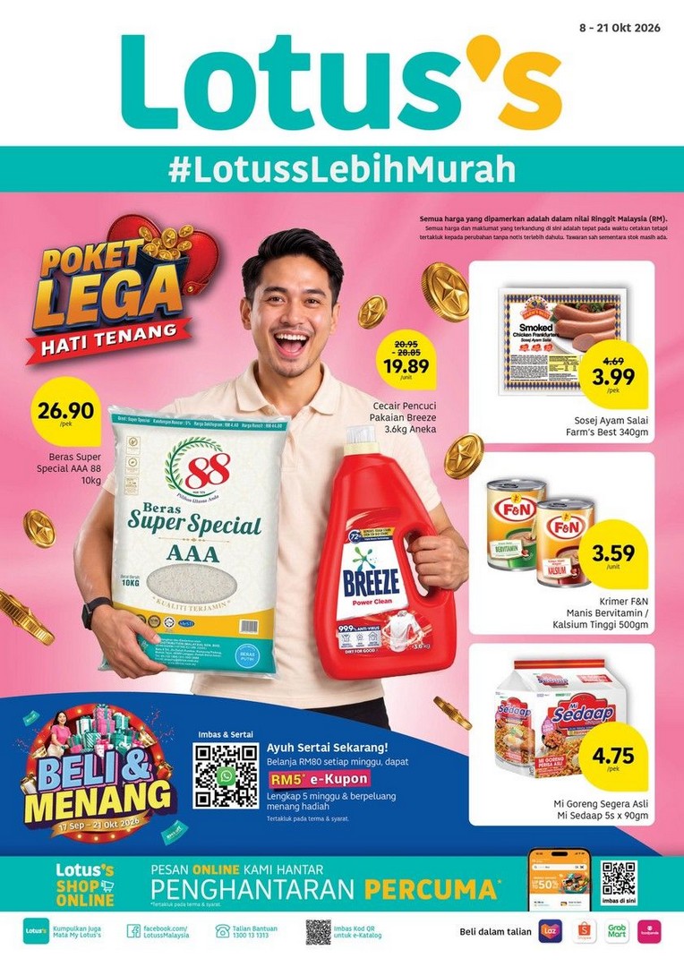 Lotuss-Malaysia-LotussLebihMurah-Promotion 8-21 October 2026: Lotus's Malaysia: #LotussLebihMurah Promotion with 10kg Rice at RM26.90, Fresh Food Deals and Up to 50% Off, Available at Lotus's Stores