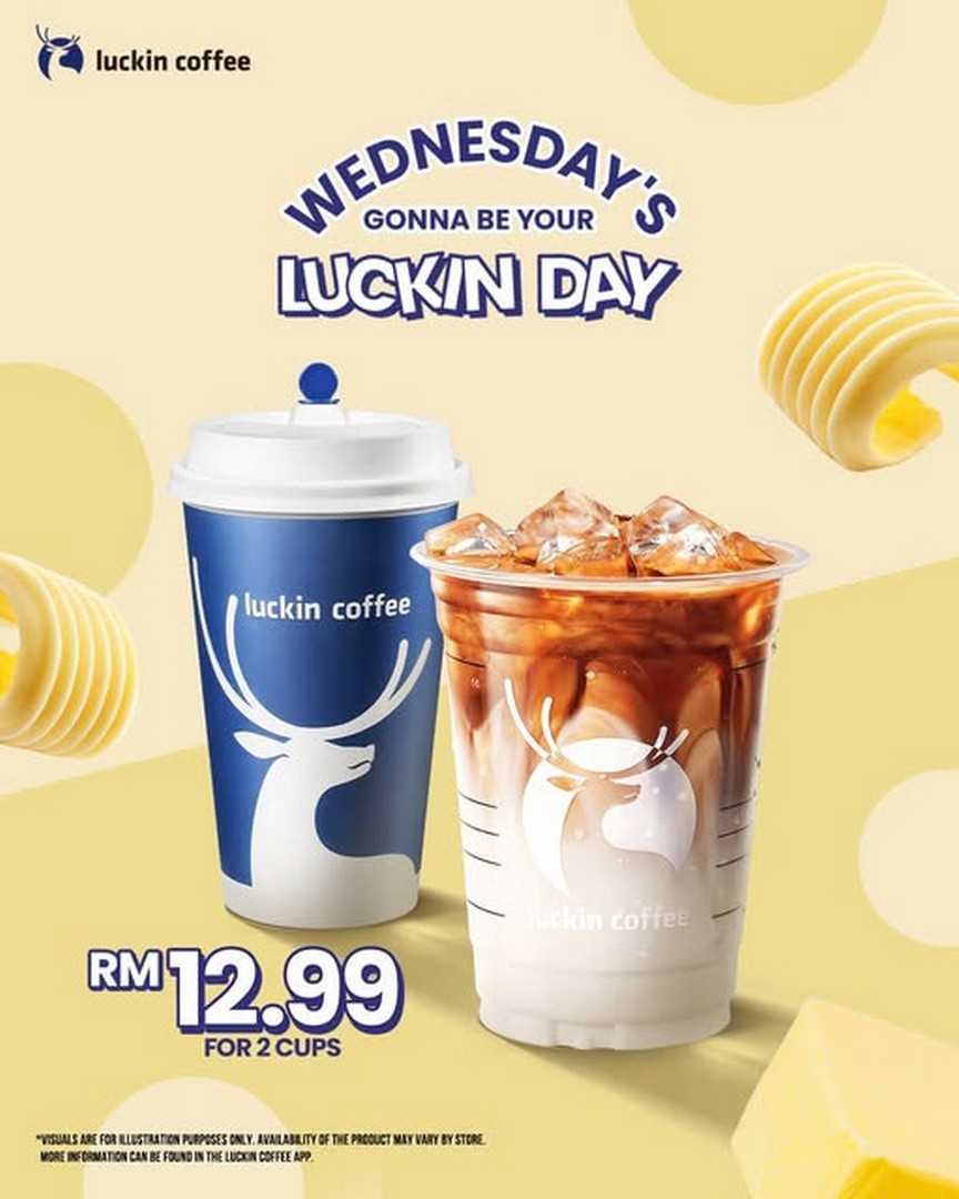 Luckin-Coffee-Malaysia-Luckin-Day-Promotion 7 October 2026 onwards: Luckin Coffee Malaysia: Luckin Day Promotion – 2 Cups for RM12.99 Every Wednesday
