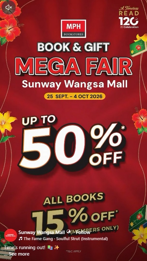 MPH-Bookstores-Book-Gift-Mega-Fair-Sale-at-Sunway-Wangsa-Mall Now till 4 October 2026: MPH Bookstores: Book & Gift Mega Fair Sale at Sunway Wangsa Mall