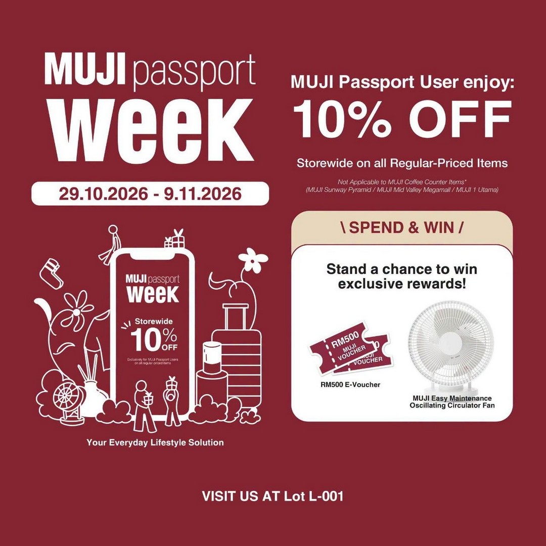 MUJI-Malaysia-10-OFF-Storewide-Promotion-1 29 October–9 November 2026: MUJI Malaysia 10% OFF Storewide Promotion and Spend & Win Campaign