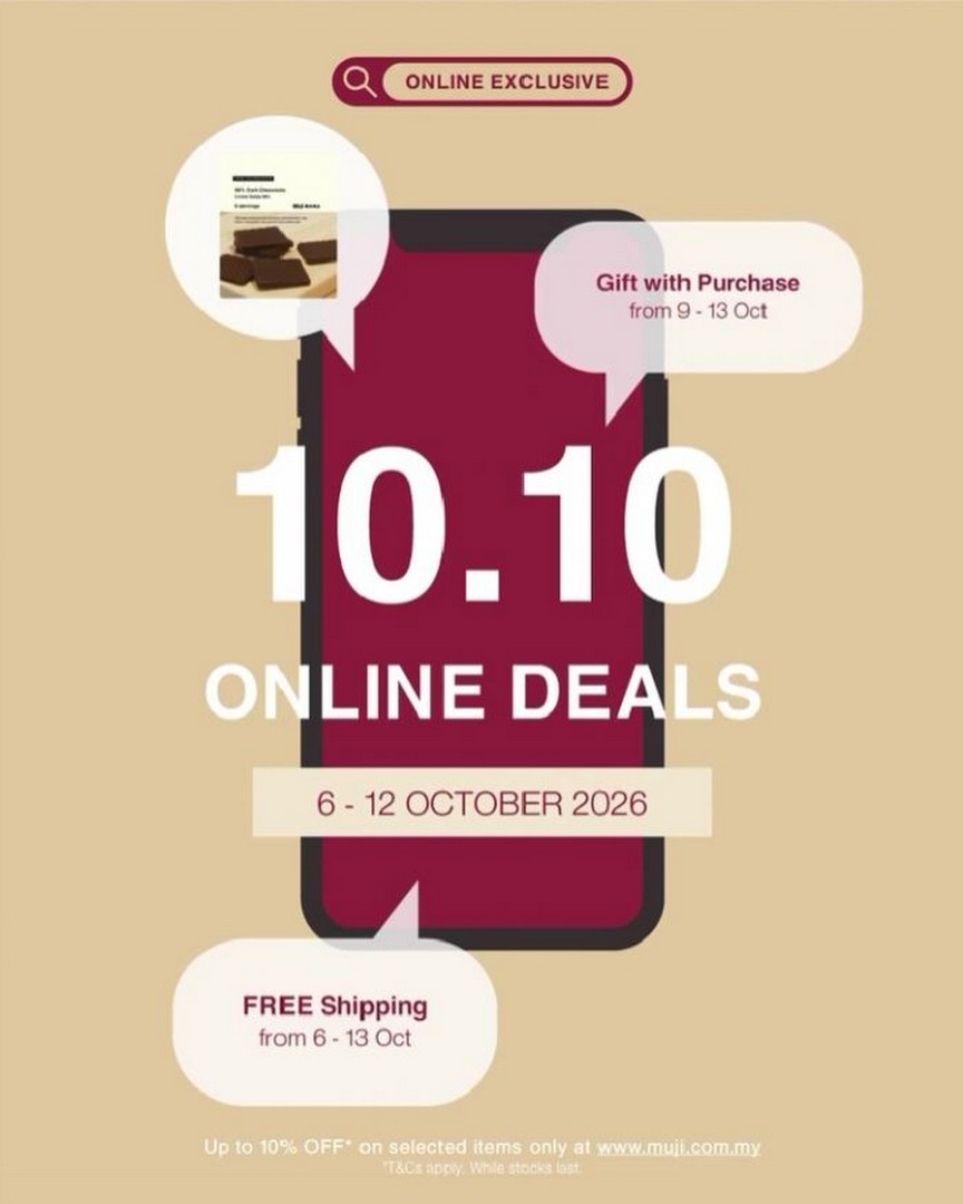 MUJI-Malaysia-10.10-Online-Sale-with-Up-to-10-OFF 6-12 October 2026: MUJI Malaysia: 10.10 Online Sale with Up to 10% OFF, Special Bundles, Free Shipping and Free Gift