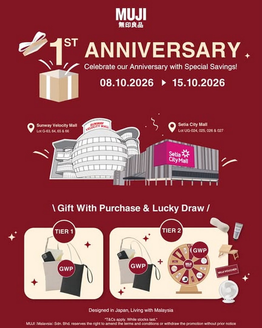 MUJI-Malaysia-1st-Anniversary-Promotion-with-Exclusive-Promotions 8–15 October 2026: MUJI Malaysia: 1st Anniversary Promotion with Exclusive Promotions and Special Gifts