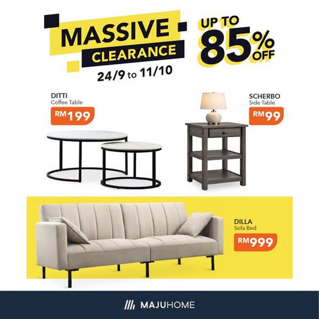 MajuHome-Massive-Clearance-Sale-Up-to-85-Off 24 September-11 October 2026: MajuHome: Massive Clearance Sale Up to 85% Off Furniture and Home Essentials at CITTA Mall