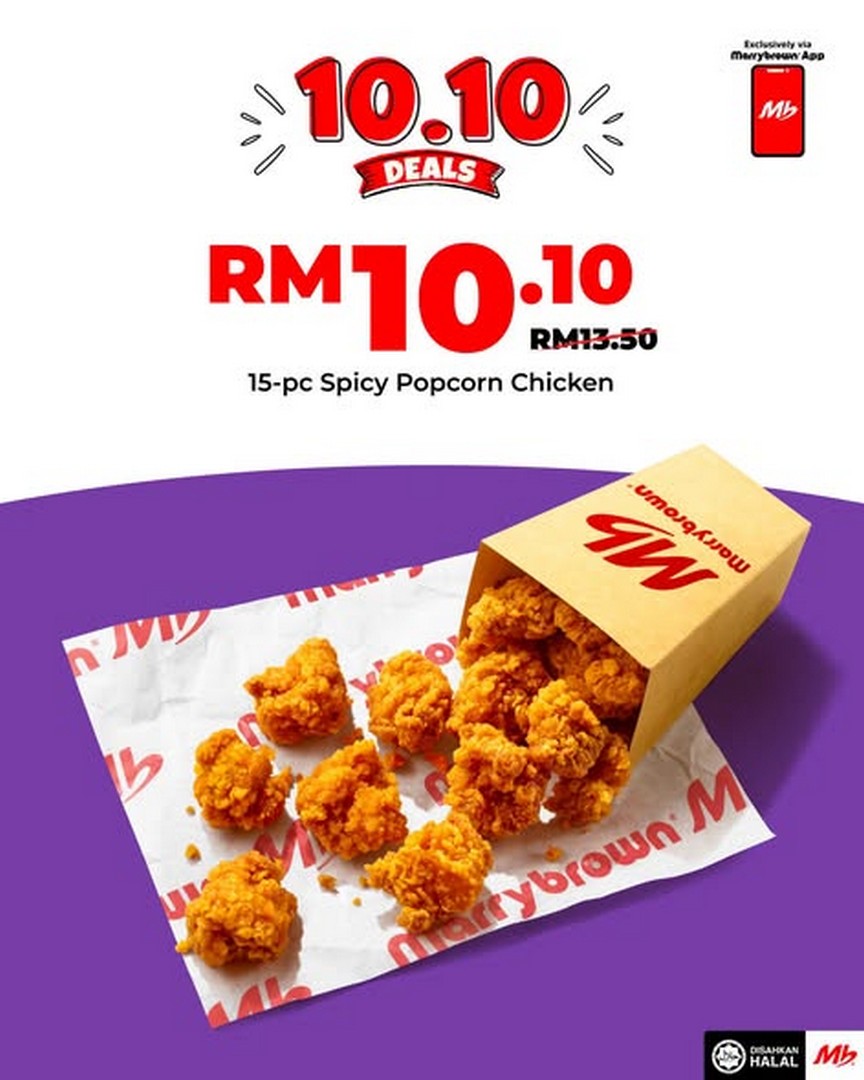 Marrybrown-10.10-Exclusive-Food-Promotion-–-Enjoy-MB-Favourites 9-11 October 2026: Marrybrown: 10.10 Exclusive Food Promotion – Enjoy MB Favourites for RM10.10 Each via the MB App