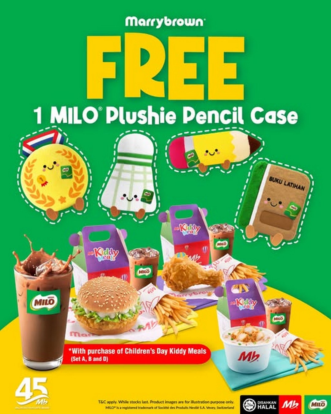 Marrybrown-Childrens-Day-Kiddy-Meal-Promotion 2 October 2026 onwards: Marrybrown: Children’s Day Kiddy Meal Promotion With Free MILO® Plushie Pencil Case