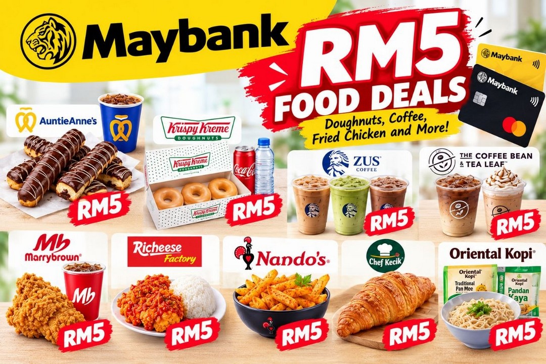Maybank-RM5-Food-Deals-–-Enjoy-Doughnuts-Coffee-Croissants 1 September 2026–30 June 2027: Maybank RM5 Food Deals – Enjoy Doughnuts, Coffee, Croissants, Fried Chicken and More for Just RM5 at Participating Outlets Across Malaysia