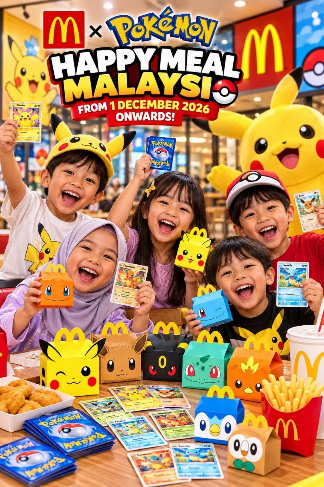 McDonalds-Malaysia-Pokemon-Happy-Meal-Promotion-4 1 December 2026 onwards: McDonald’s Malaysia Pokémon Happy Meal Promotion – 15 Collectible Pokémon Toys & Trading Cards, Nationwide Participating Outlets