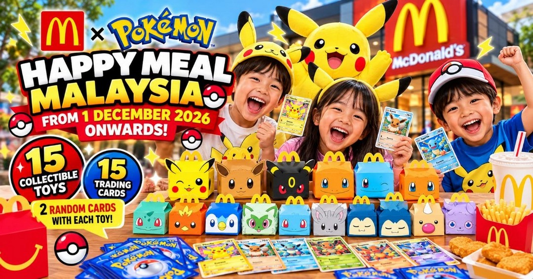 McDonalds-Malaysia-Pokemon-Happy-Meal-Promotion 1 December 2026 onwards: McDonald’s Malaysia Pokémon Happy Meal Promotion – 15 Collectible Pokémon Toys & Trading Cards, Nationwide Participating Outlets