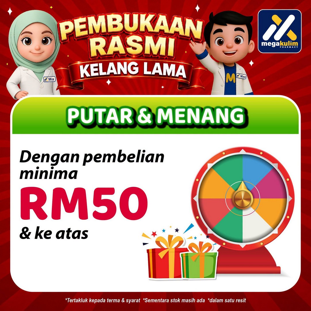 Mega-Kulim-Pharmacy-Klang-Lama-Kulim-Kedah-12 23–25 October 2026: Mega Kulim Pharmacy Klang Lama, Kulim, Kedah: Official Opening Promotion with Free Health Screening, Spin & Win, Lucky Draw, Early Bird Offers and 3-for-2 Deals from 9am to 10pm