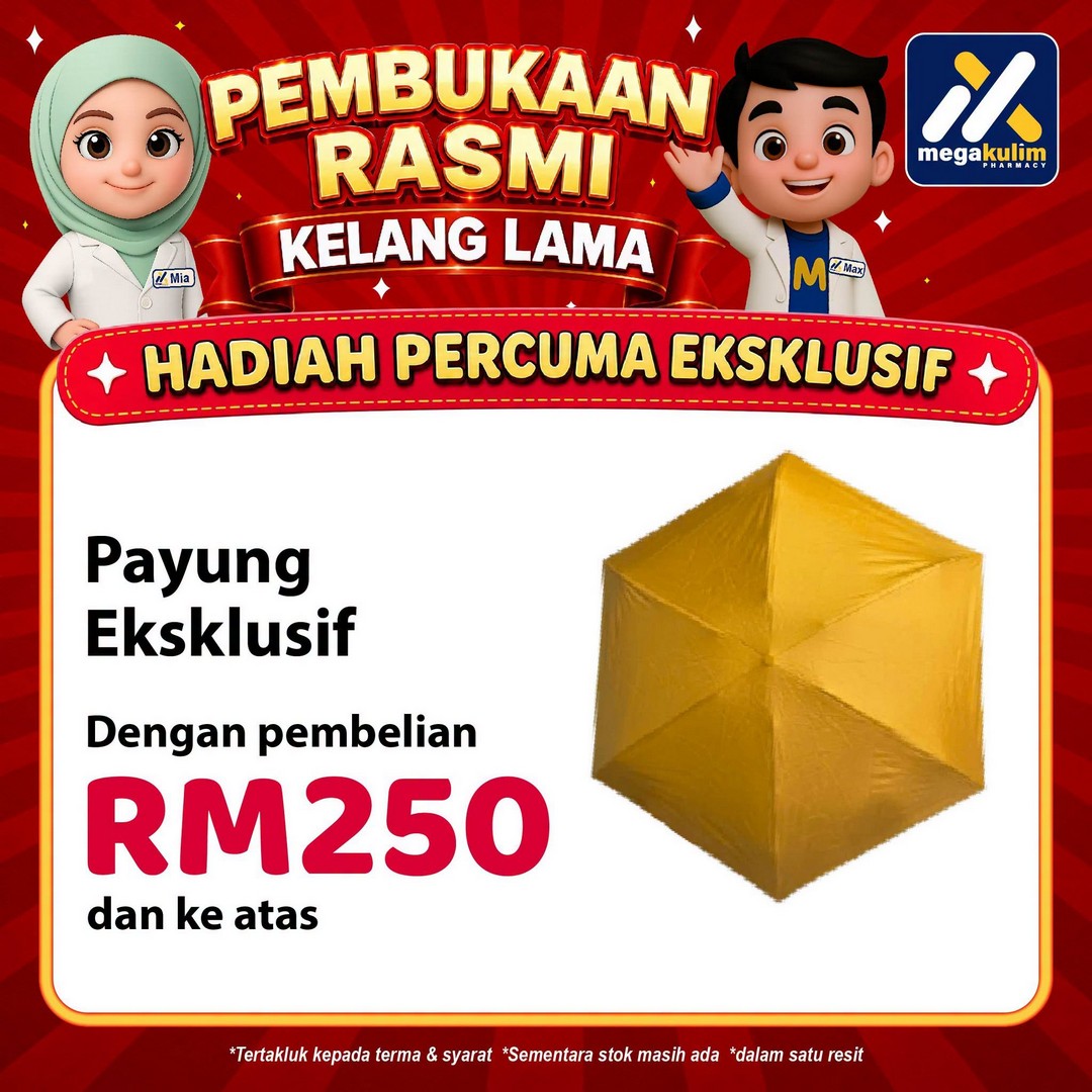 Mega-Kulim-Pharmacy-Klang-Lama-Kulim-Kedah-4 23–25 October 2026: Mega Kulim Pharmacy Klang Lama, Kulim, Kedah: Official Opening Promotion with Free Health Screening, Spin & Win, Lucky Draw, Early Bird Offers and 3-for-2 Deals from 9am to 10pm