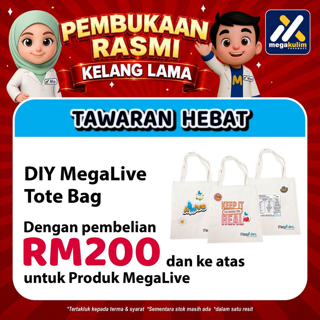 Mega-Kulim-Pharmacy-Klang-Lama-Kulim-Kedah-5 23–25 October 2026: Mega Kulim Pharmacy Klang Lama, Kulim, Kedah: Official Opening Promotion with Free Health Screening, Spin & Win, Lucky Draw, Early Bird Offers and 3-for-2 Deals from 9am to 10pm