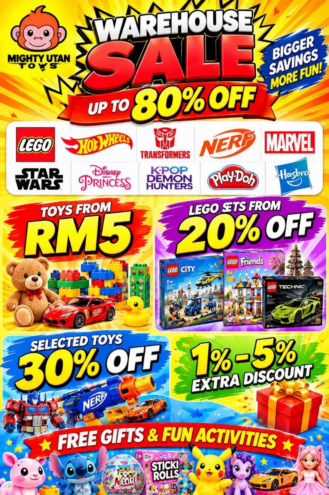 Mighty-Utan-Warehouse-Sale-–-Toys-from-RM5-1 29 October–1 November 2026: Mighty Utan Warehouse Sale – Toys from RM5, LEGO Discounts and Up to 80% OFF in Shah Alam