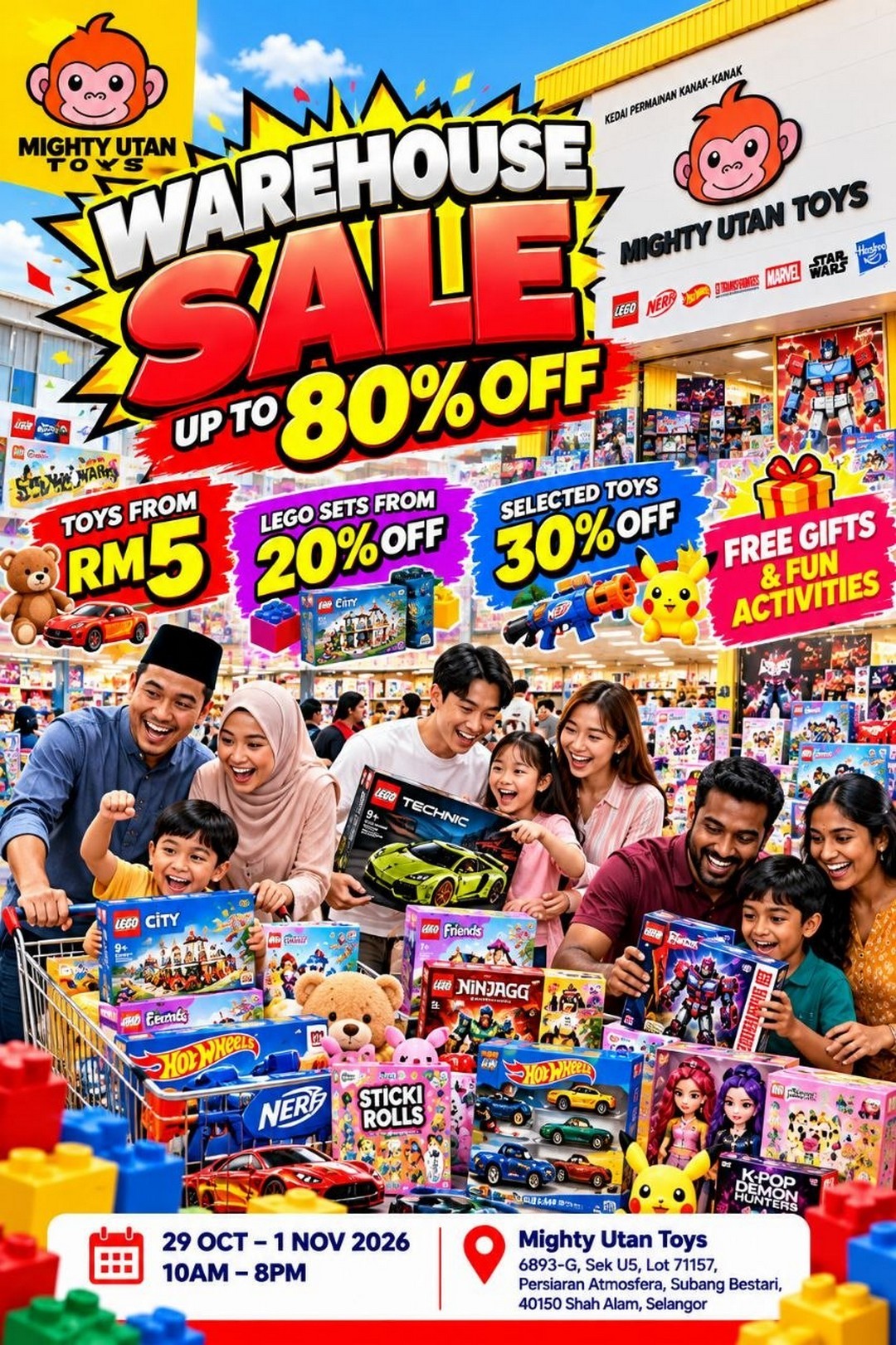 Mighty-Utan-Warehouse-Sale-–-Toys-from-RM5 29 October–1 November 2026: Mighty Utan Warehouse Sale – Toys from RM5, LEGO Discounts and Up to 80% OFF in Shah Alam