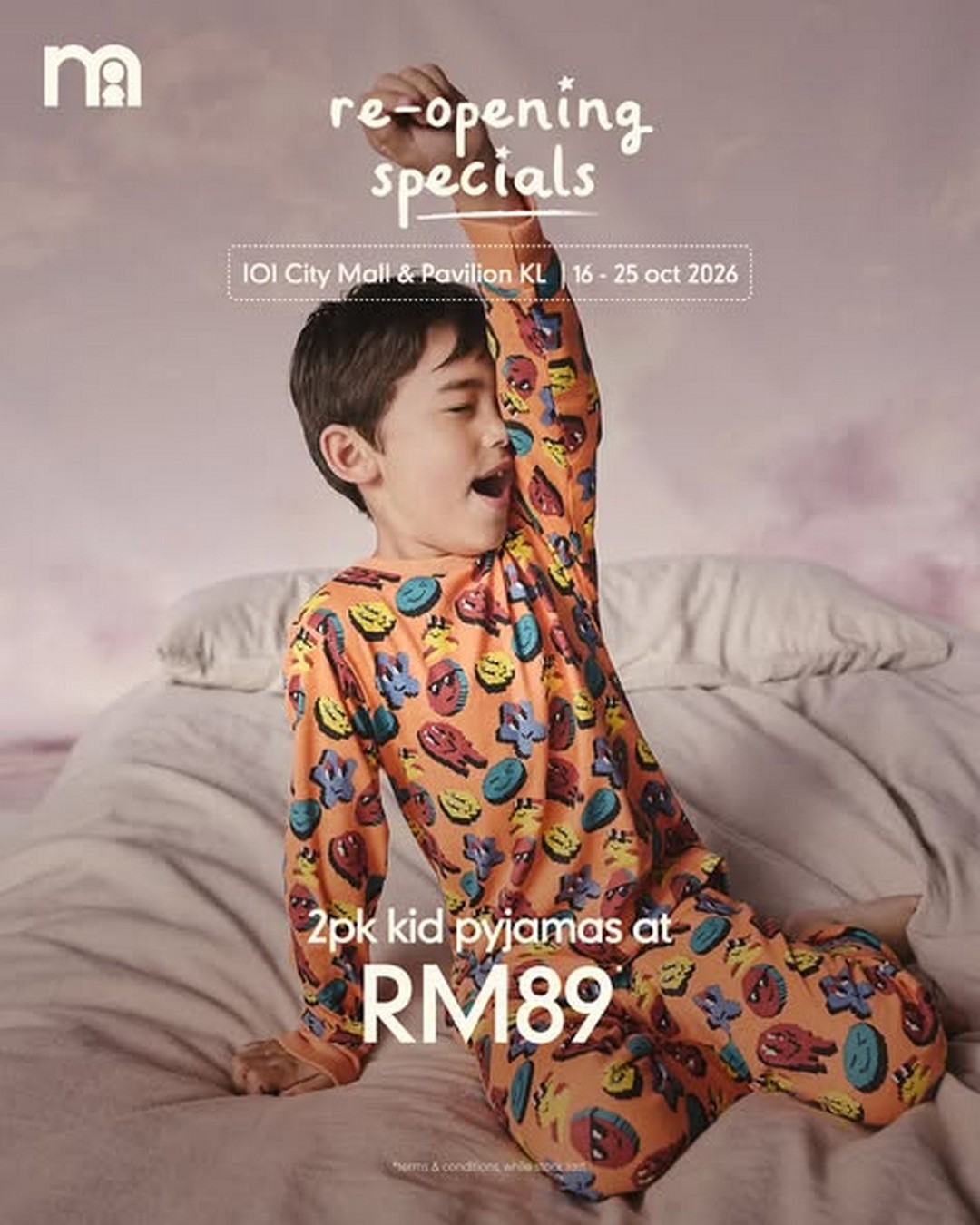 Mothercare-Malaysia-Re-opening-Promotion 16-25 October 2026: Mothercare Malaysia: Re-opening Promotion – Kids’ 2-Pack Pyjama Sets at RM89 at IOI City Mall and Pavilion KL