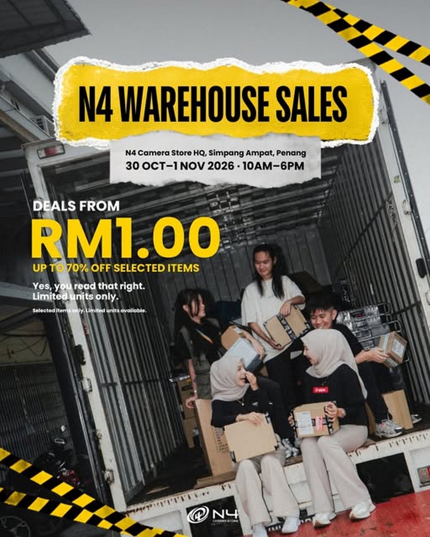 N4-Camera-Store-Warehouse-Sale-in-Simpang-Ampat-Penang 30 October-1 November 2026: N4 Camera Store Warehouse Sale in Simpang Ampat, Penang – Selected Deals from RM1 and Up to 70% OFF Camera Gear, Gadgets, Studio Equipment and Home Appliances