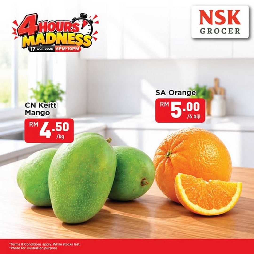 NSK-Grocer-4-Hours-Madness-Grocery-Promotion-2 17 October 2026: NSK Grocer: 4 Hours Madness Grocery Promotion on Fresh Vegetables, Fruits, Seafood and More at Quill City Mall and 3 Damansara