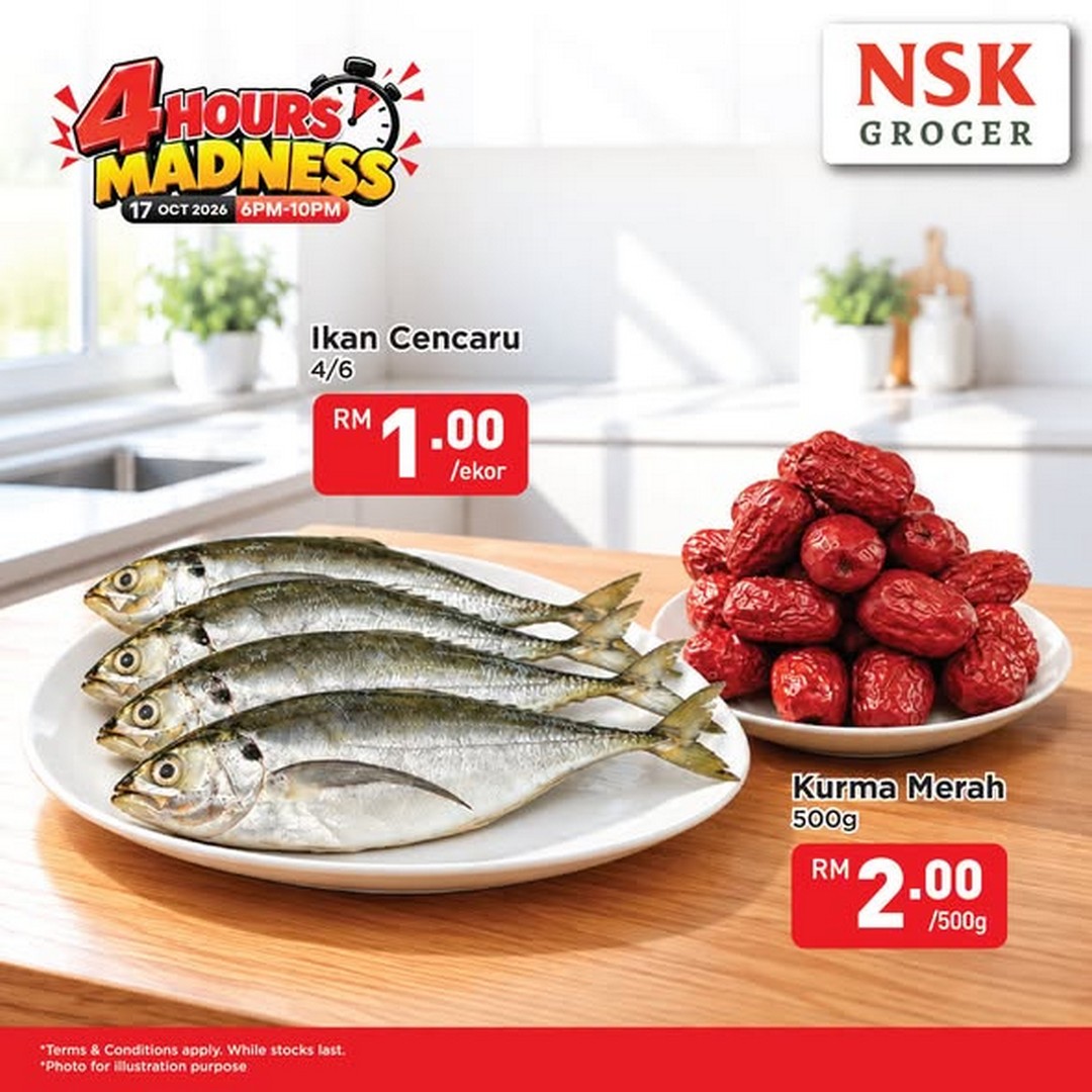 NSK-Grocer-4-Hours-Madness-Grocery-Promotion-3 17 October 2026: NSK Grocer: 4 Hours Madness Grocery Promotion on Fresh Vegetables, Fruits, Seafood and More at Quill City Mall and 3 Damansara