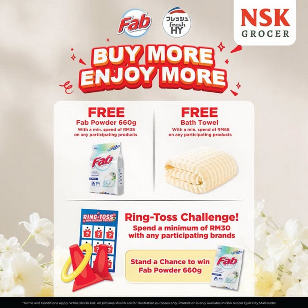 NSK-Grocer-Fab-×-Fresh-HY-Roadshow-Sale-1 1-31 October 2026: NSK Grocer: Fab × Fresh HY Roadshow Sale & Promotion with Free Gifts and Ring-Toss Prizes at Quill City Mall, KL