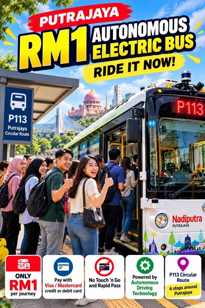 Nadiputra-Putrajaya-RM1-Autonomous-Electric-Bus-Promotion-1 7 October 2026 onwards: Nadiputra Putrajaya RM1 Autonomous Electric Bus Promotion – Explore 6 Stops, Weekday Schedule, Route and Payment Details