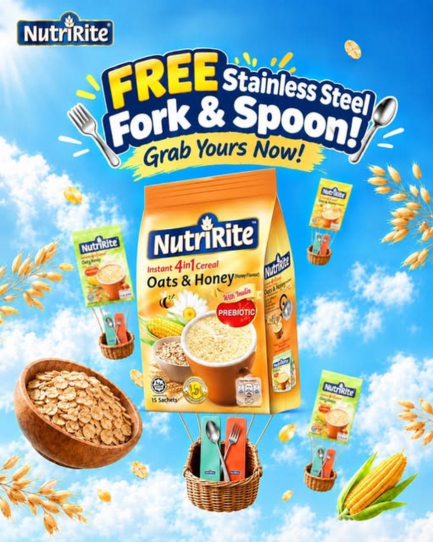 NutriRite-Free-Stainless-Steel-Fork-Spoon-Promotion 14 October 2026 onwards: NutriRite Free Stainless Steel Fork & Spoon Promotion with Selected Instant Cereal Purchases – While Stocks Last