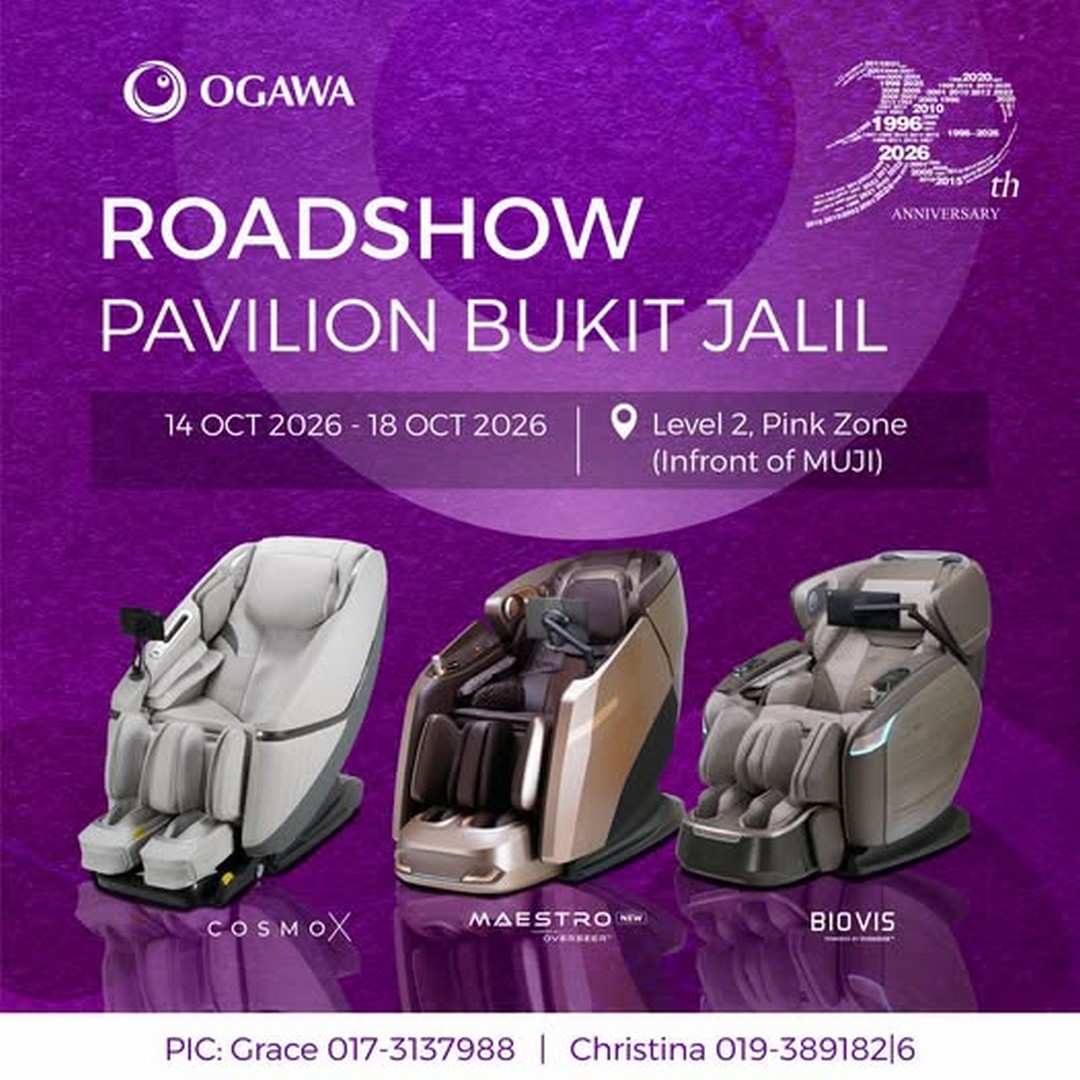 OGAWA-30th-Anniversary-Massage-Chair-Promotion 14-18 October 2026: OGAWA: 30th Anniversary Massage Chair Promotion at Pavilion Bukit Jalil with Exclusive Deals and Anniversary Bundles from RM899