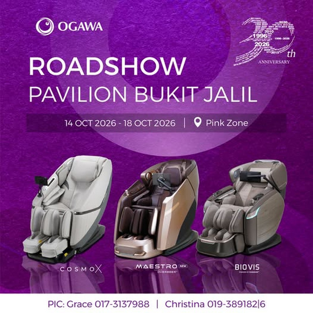 OGAWA-Malaysia-30th-Anniversary-Promotion-with-Exclusive-Massage 14-18 October 2026: OGAWA Malaysia: 30th Anniversary Promotion with Exclusive Massage Chair Deals and Cosmo X Roadshow at Pavilion Bukit Jalil