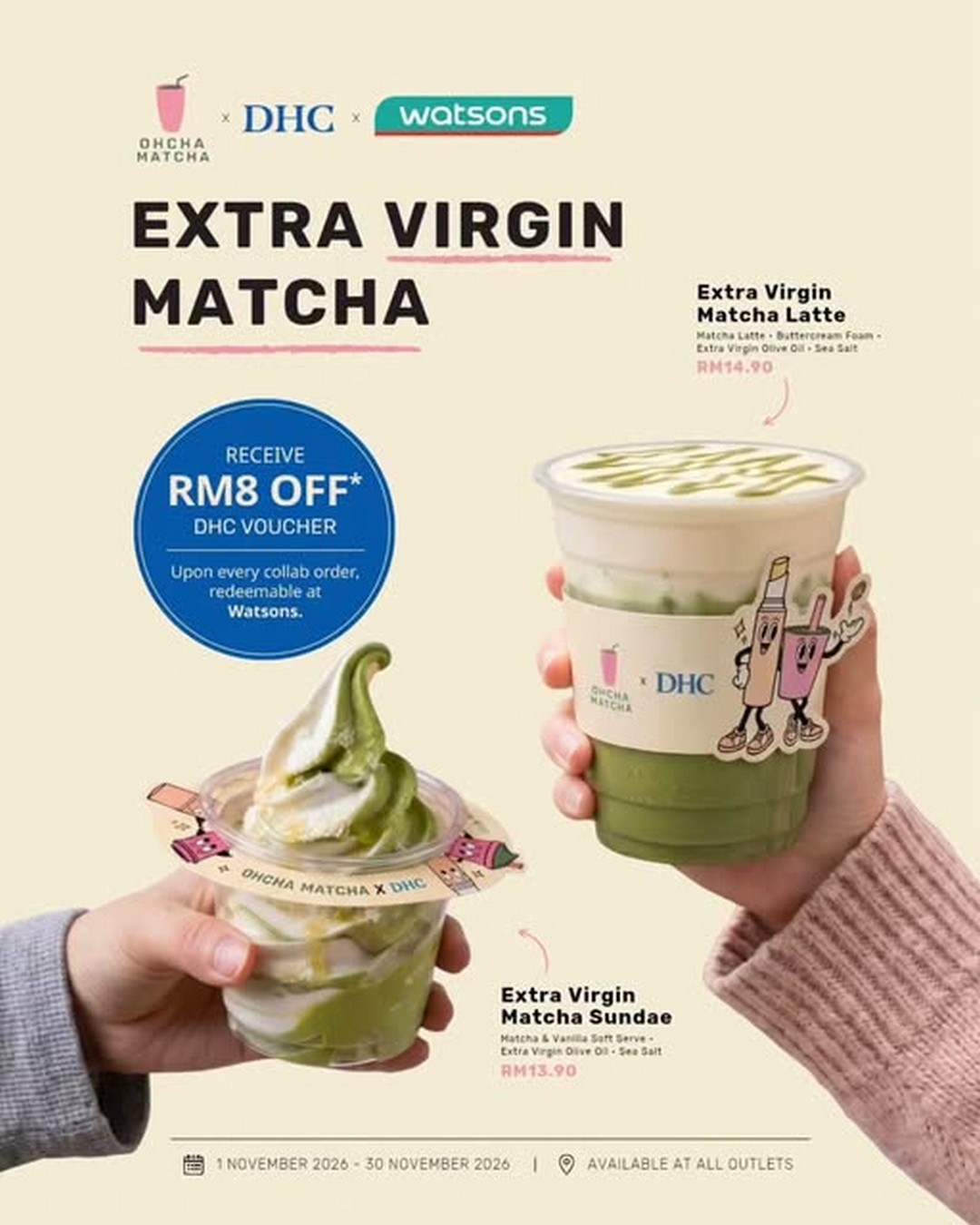 Oh-Cha-Matcha-Extra-Virgin-Matcha-Latte-Sundae-Promotion 1-30 November 2026: Oh Cha Matcha Extra Virgin Matcha Latte & Sundae Promotion – Enjoy a Unique Matcha Treat with RM8 DHC Voucher
