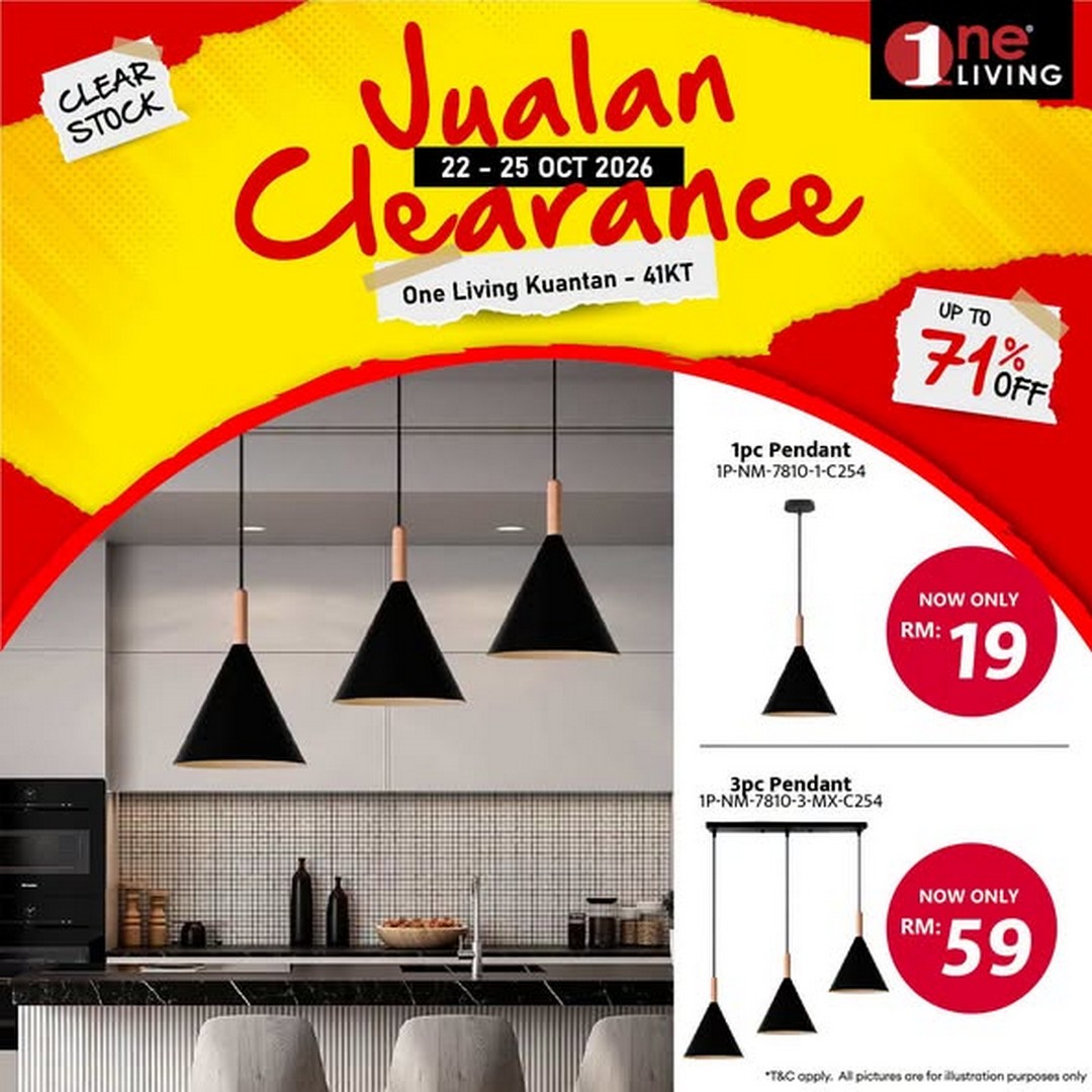 One-Living-Malaysia-Kuantan-Lighting-Clearance-Sal-1 22-25 October 2026: One Living Malaysia Kuantan Lighting Clearance Sale – Save on Ceiling Lights, Pendant Lights, Downlights and LED Lights at Sri Dagangan, Pahang