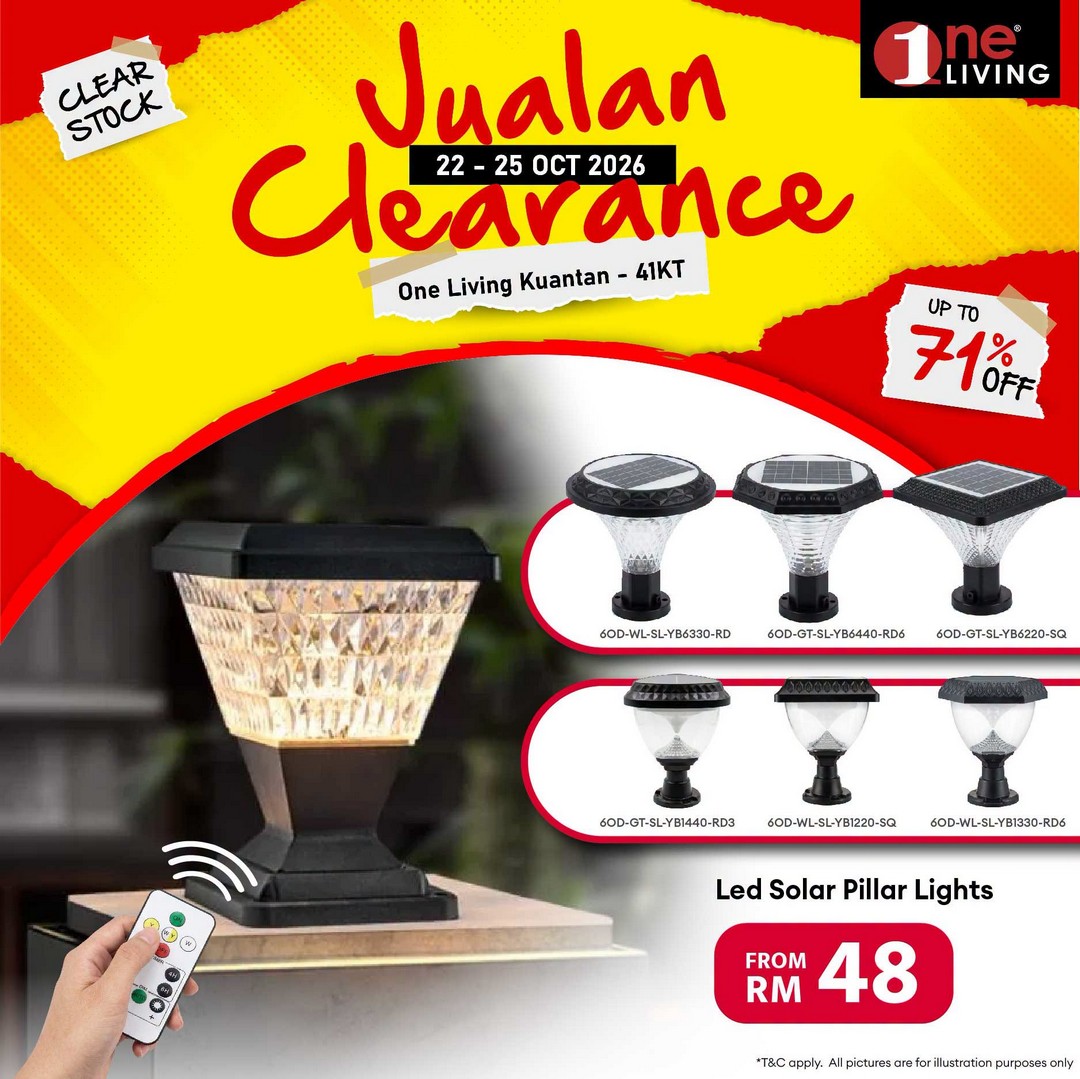 One-Living-Malaysia-Kuantan-Lighting-Clearance-Sal-11 22-25 October 2026: One Living Malaysia Kuantan Lighting Clearance Sale – Save on Ceiling Lights, Pendant Lights, Downlights and LED Lights at Sri Dagangan, Pahang