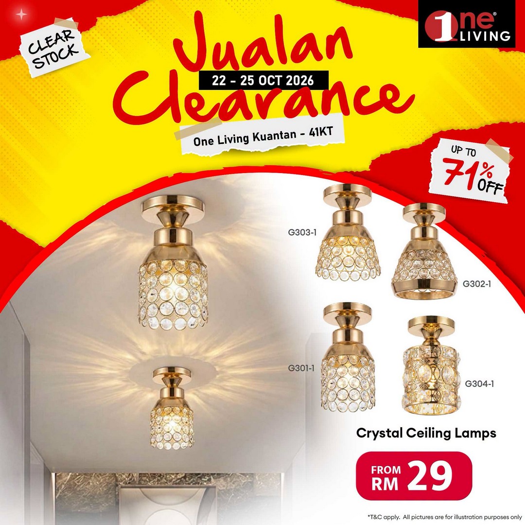 One-Living-Malaysia-Kuantan-Lighting-Clearance-Sal-12 22-25 October 2026: One Living Malaysia Kuantan Lighting Clearance Sale – Save on Ceiling Lights, Pendant Lights, Downlights and LED Lights at Sri Dagangan, Pahang