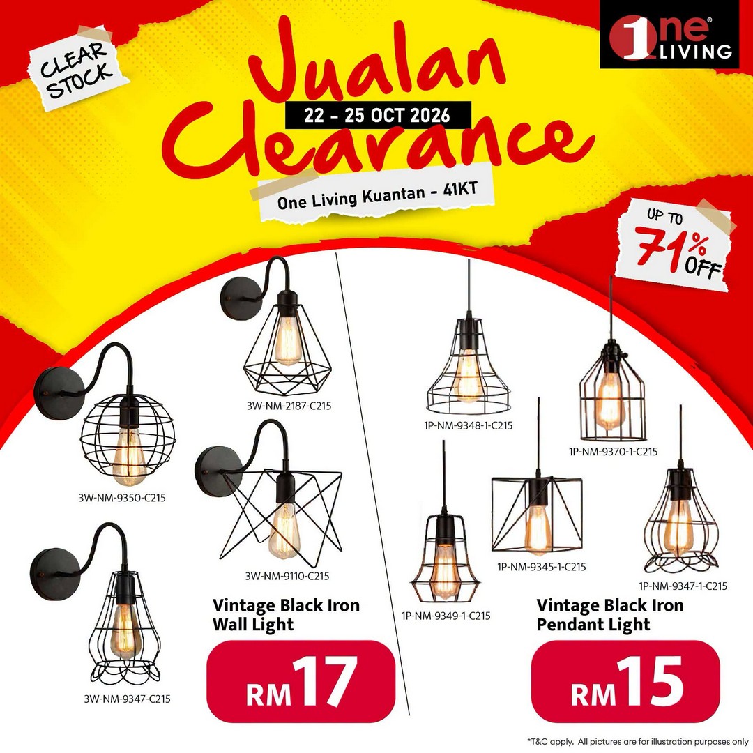 One-Living-Malaysia-Kuantan-Lighting-Clearance-Sal-13 22-25 October 2026: One Living Malaysia Kuantan Lighting Clearance Sale – Save on Ceiling Lights, Pendant Lights, Downlights and LED Lights at Sri Dagangan, Pahang