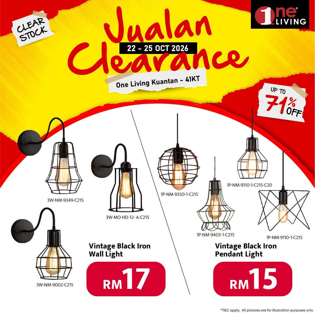 One-Living-Malaysia-Kuantan-Lighting-Clearance-Sal-14 22-25 October 2026: One Living Malaysia Kuantan Lighting Clearance Sale – Save on Ceiling Lights, Pendant Lights, Downlights and LED Lights at Sri Dagangan, Pahang